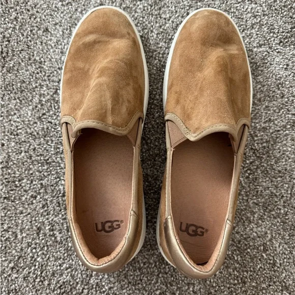 UGG Tan Leather Loafers s-l400.jpg main image 4